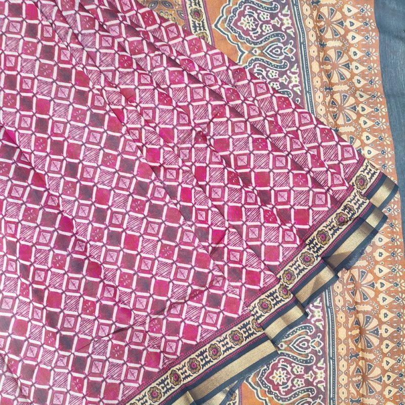 Pure Ajrakh Silk