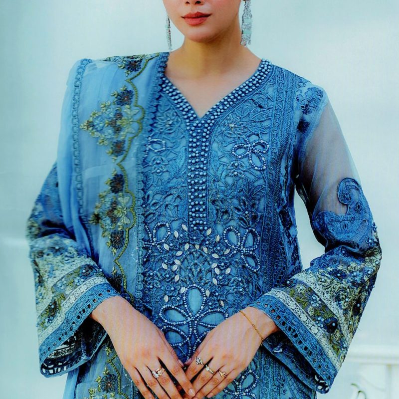 Pakistani Fancy Organza Semi Stitched